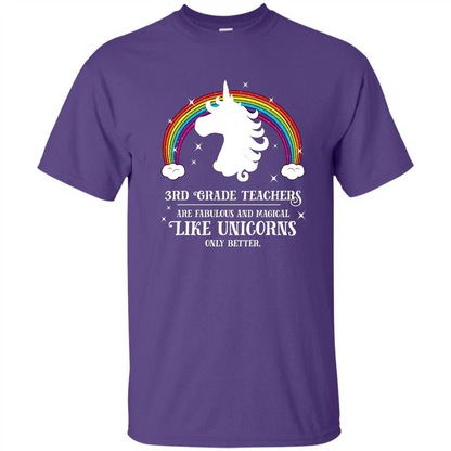 Third Grade T-shirt 3rd Grade Teachers Fabulous Unicorn T-shirt Purple