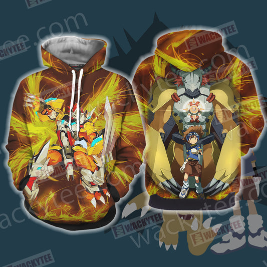 Digimon Greymon And Yagami Taichi 3D Hoodie