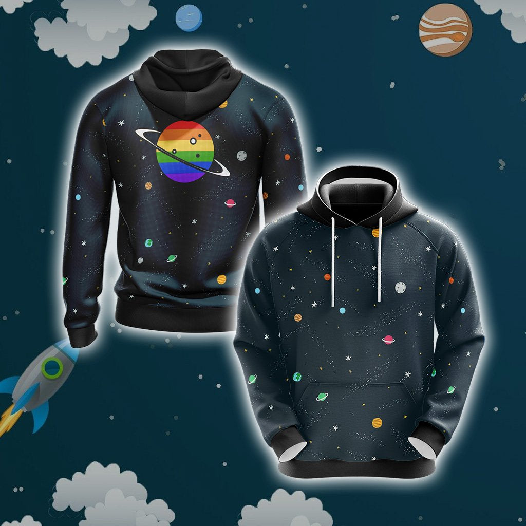 LGBT Rainbow Galaxy Sky Unisex 3D Hoodie