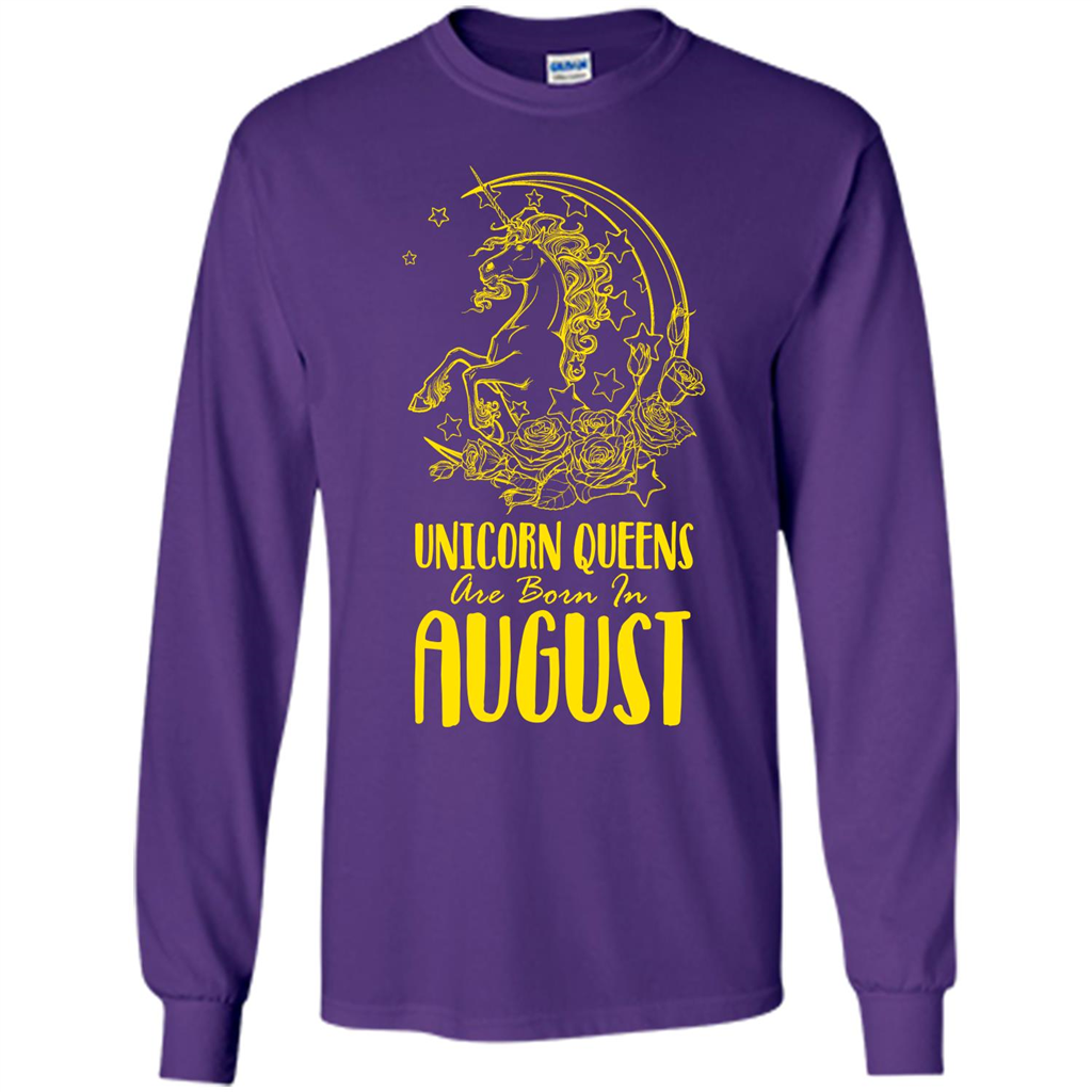 Augus Unicorn T-shirt Unicorn Queens Are Born In August Purple