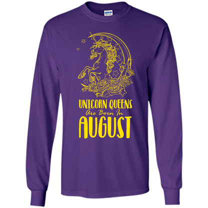 Augus Unicorn T-shirt Unicorn Queens Are Born In August Purple
