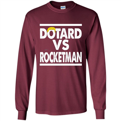 Funny American President T-shirt Dotard Vs Rocketman T-shirt Maroon