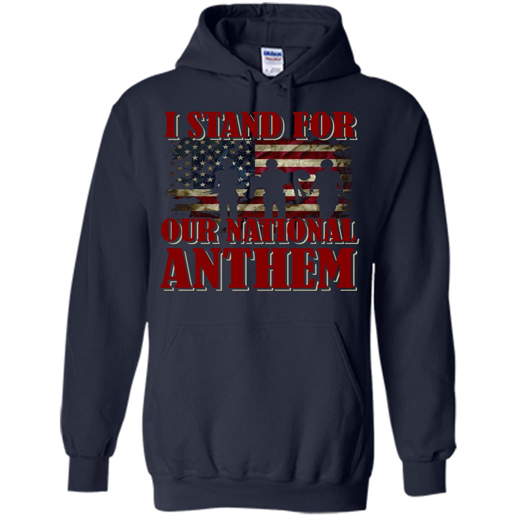 Military T-shirt I Stand For Our National Anthem T-shirt Navy