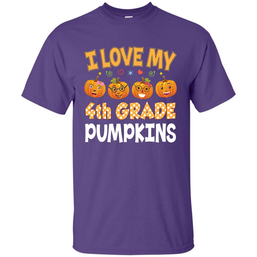 I Love my 4th Graders Pumpkins T-Shirt Fourth Grade Teacher Purple
