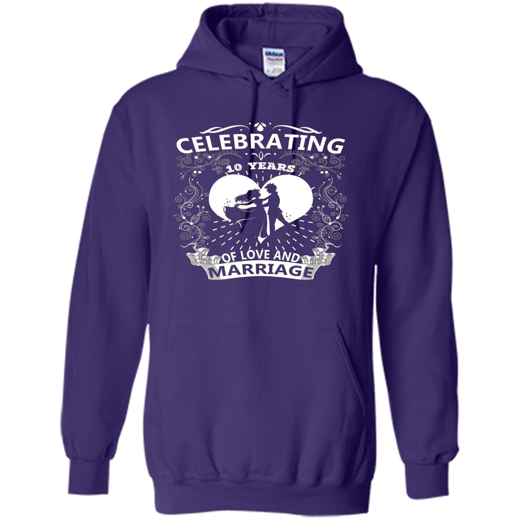 Celebrating 10 Years Wedding Anniversary Tshirt Purple