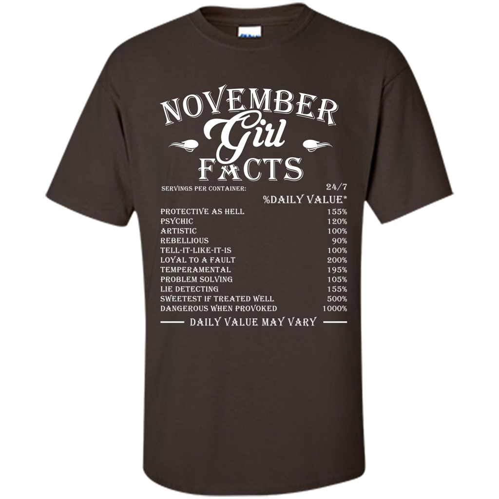 November Girl Facts T-shirt Dark Chocolate