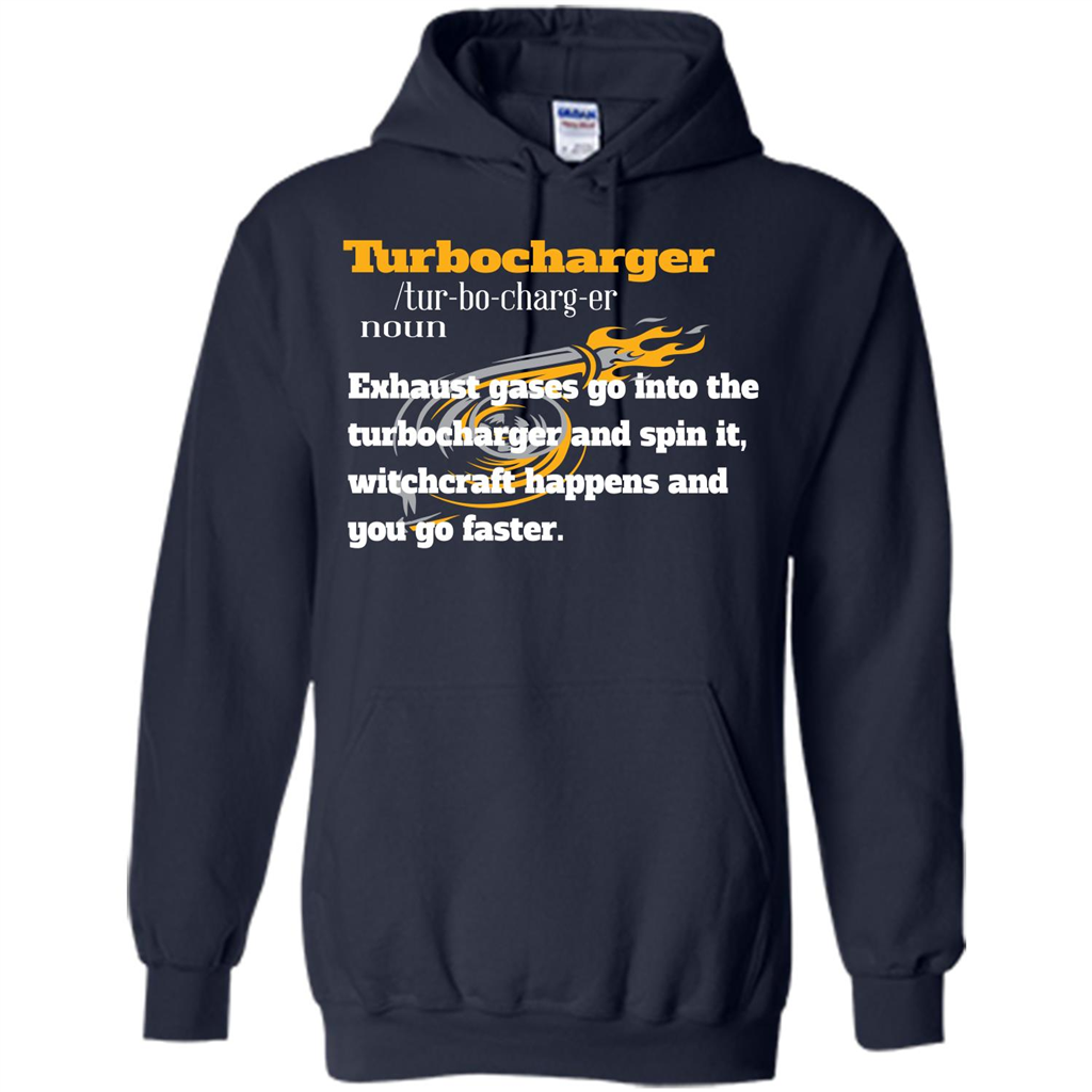 Car Lover T-shirt Turbocharger Exhaust Gases Go Into The Turbocharger Navy
