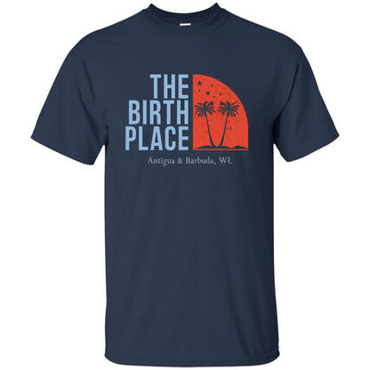 The Birth Place Antigua and Barbuda, WL T-shirt Navy