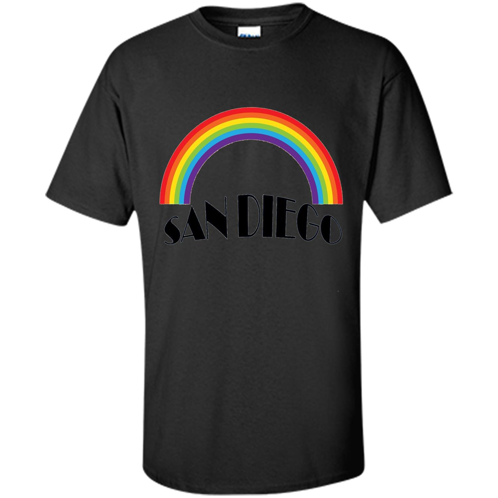 LGBTQ. San Diego LGBT Pride Rainbow T-shirt Black