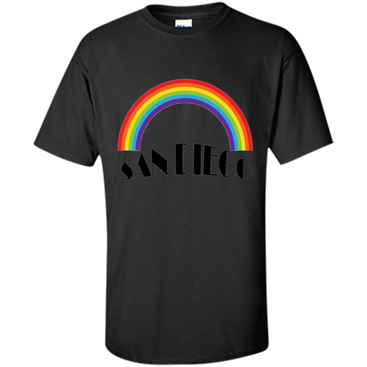 LGBTQ. San Diego LGBT Pride Rainbow T-shirt Black
