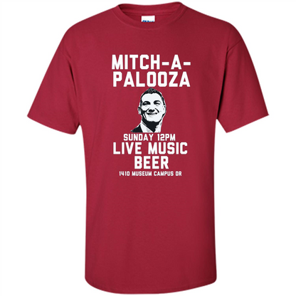 Mitch-a-palooza Live Music Beer T-shirt Cardinal