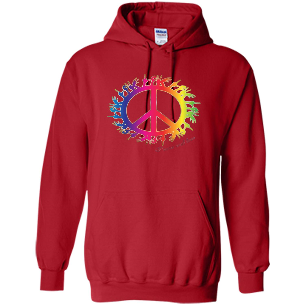 Peace and Love American Sign Language ASL T-shirt Red