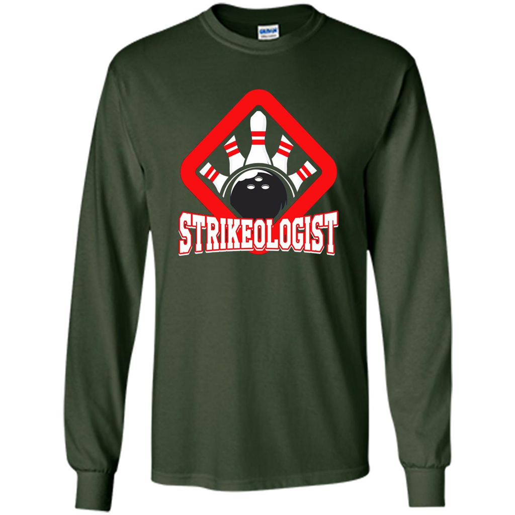 Strikeologist Bowling T-shirt For Bowling Lover Forest Green