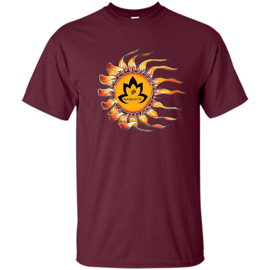 Yoga T-shirt Sleepy Sun Namaste Lotus Maroon