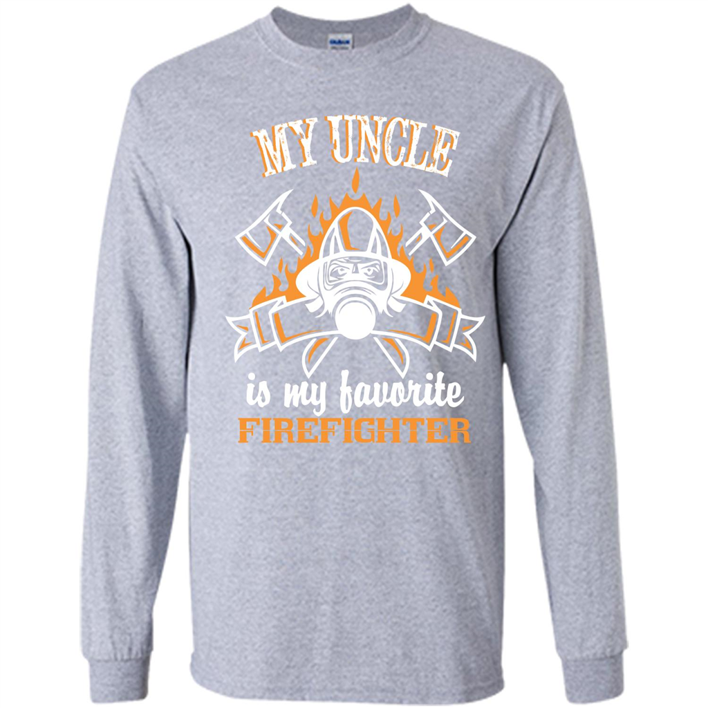 Firefighter Uncle T-shirt My Uncle Is My Favorite Firefighter Sport Grey