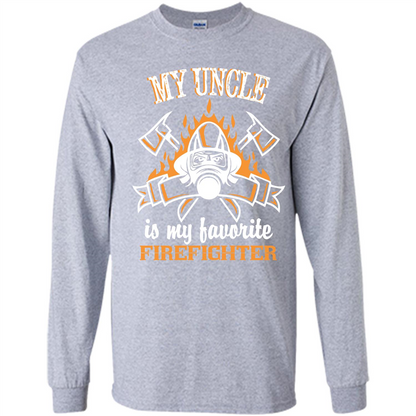 Firefighter Uncle T-shirt My Uncle Is My Favorite Firefighter Sport Grey