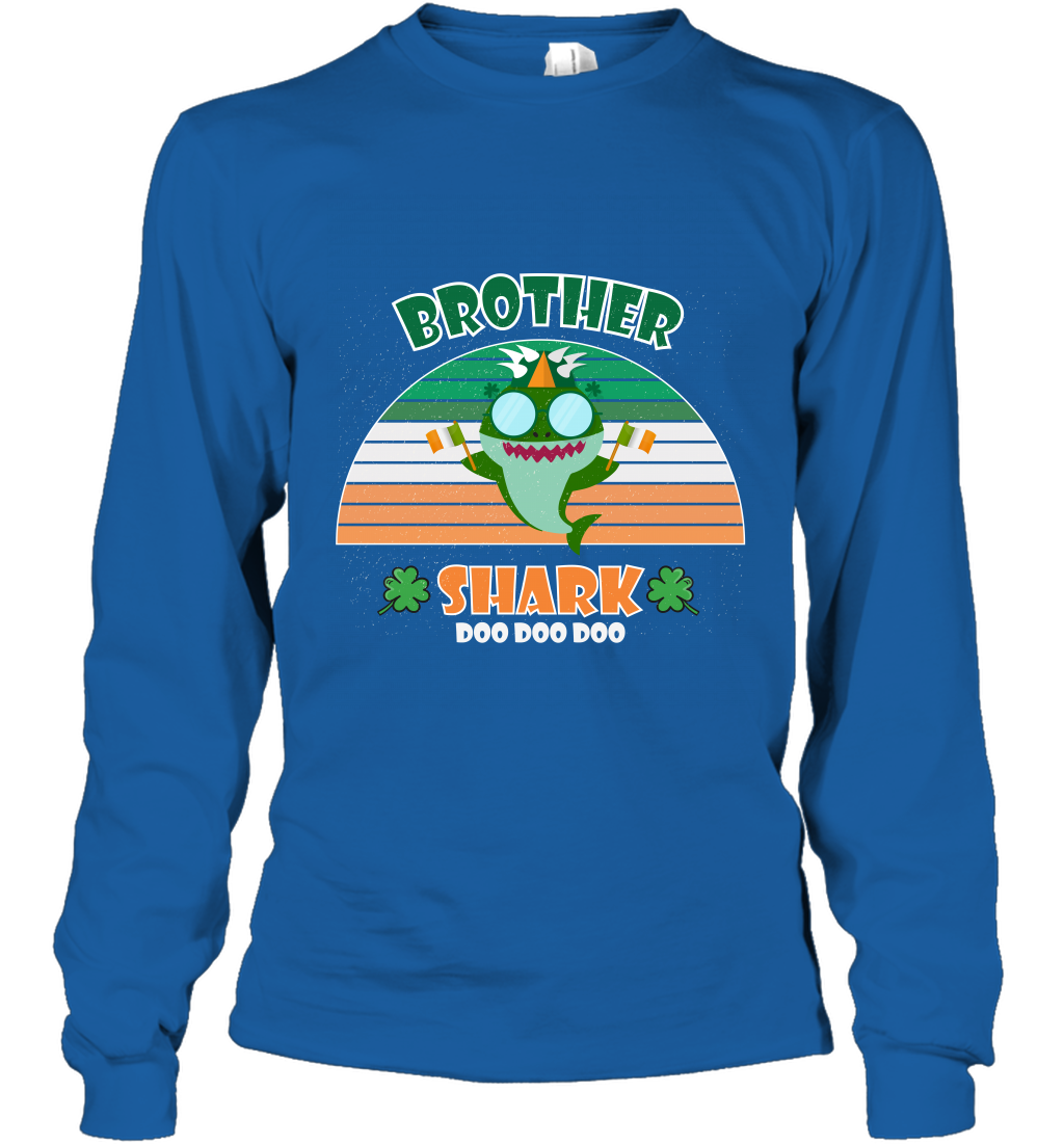 Irish Brother Shark Saint Patricks Day Family Shirt Long Sleeve T-Shirt Royal