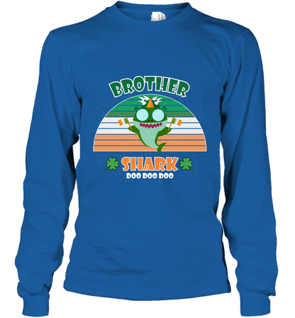 Irish Brother Shark Saint Patricks Day Family Shirt Long Sleeve T-Shirt Royal