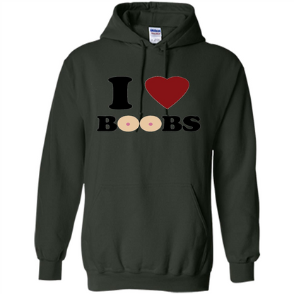 I Love Boobs T-shirt Forest Green
