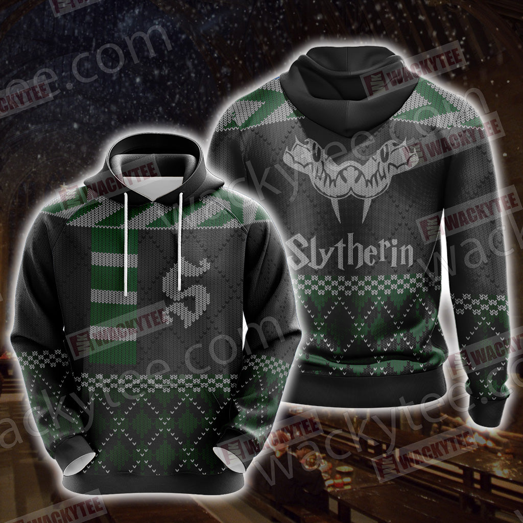 Harry Potter - Slytherin House Xmas Style Unisex 3D Hoodie