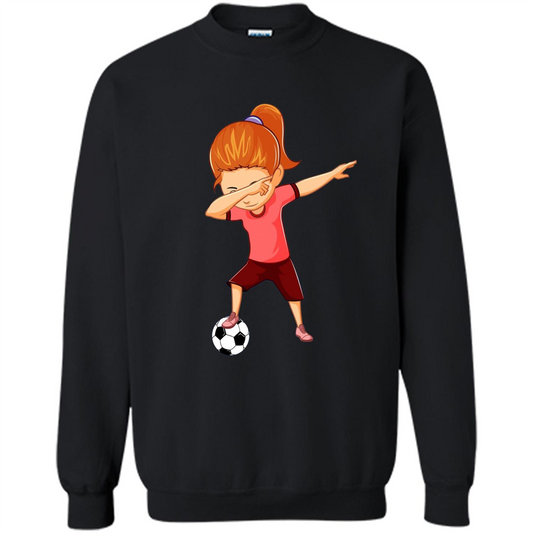 Soccer T-shirt For Girls Funny Dabbing Dab Dance Soccer Ball Black