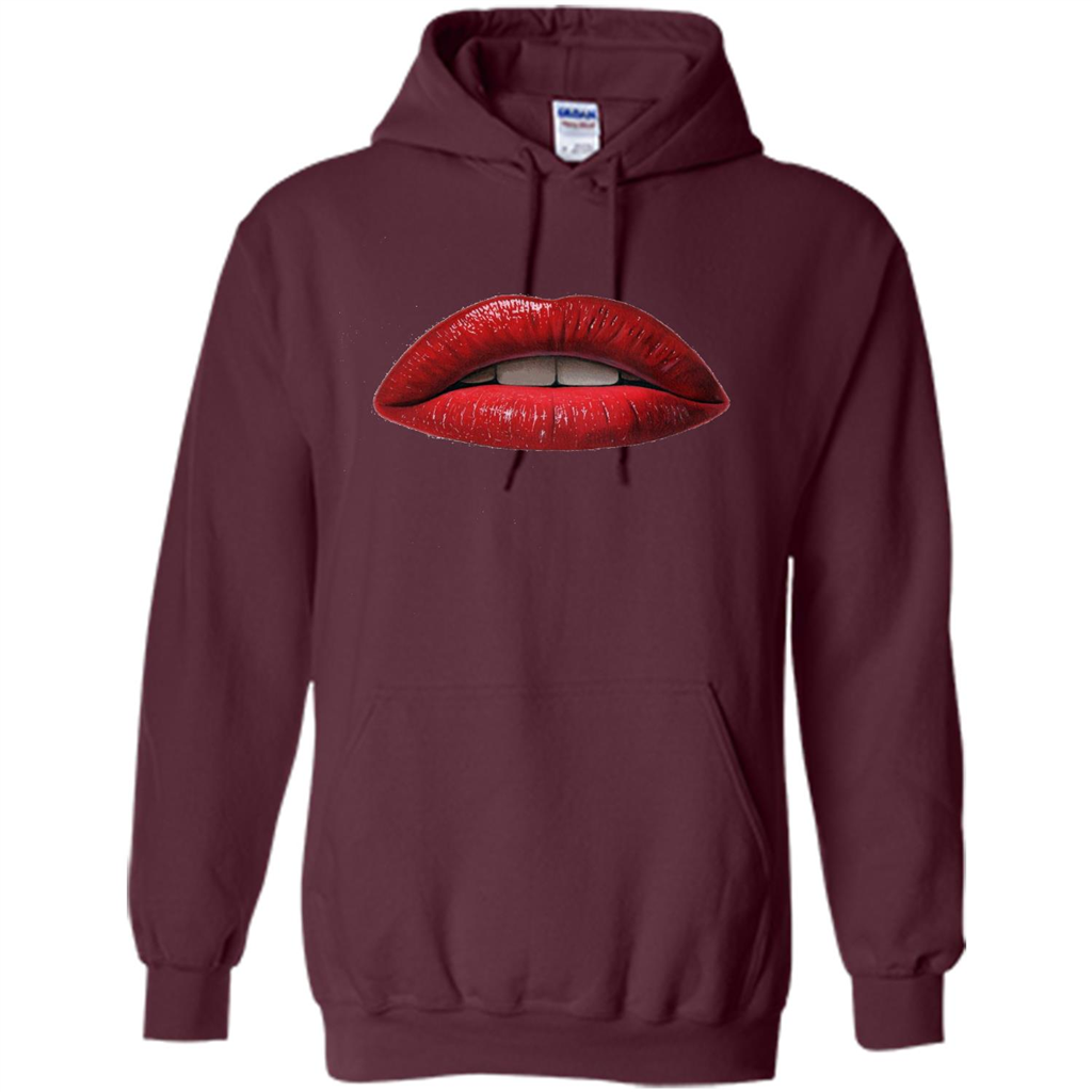 Red Lips T-shirt with Red Lips Art T-shirt Maroon