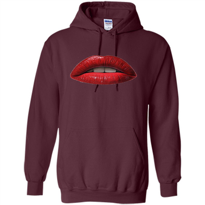 Red Lips T-shirt with Red Lips Art T-shirt Maroon