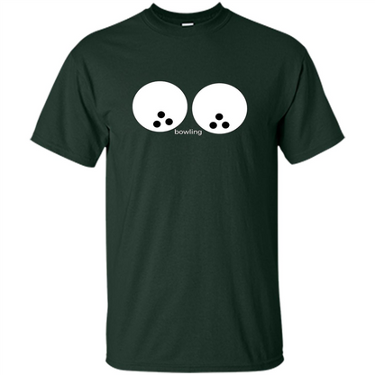 Women's Funny T-shirt Bowling Boobs Ball Forest Green