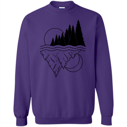 Nature Merged Moon And Sun T-shirt Purple