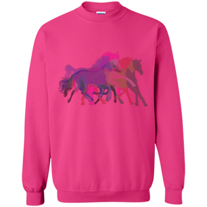 Beautiful Shadow Horses T-shirt Heliconia