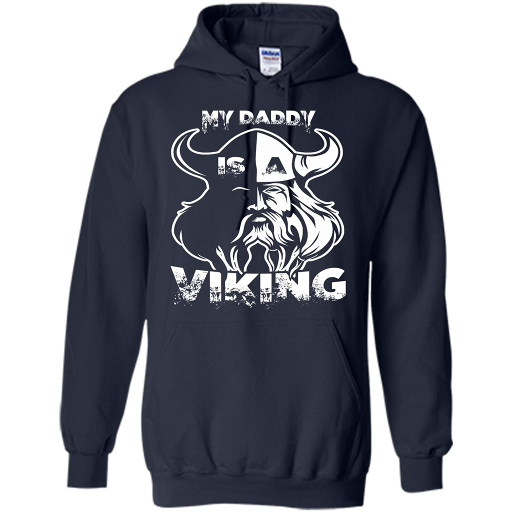 Family T-shirt My Daddy Is A Viking T-shirt Navy