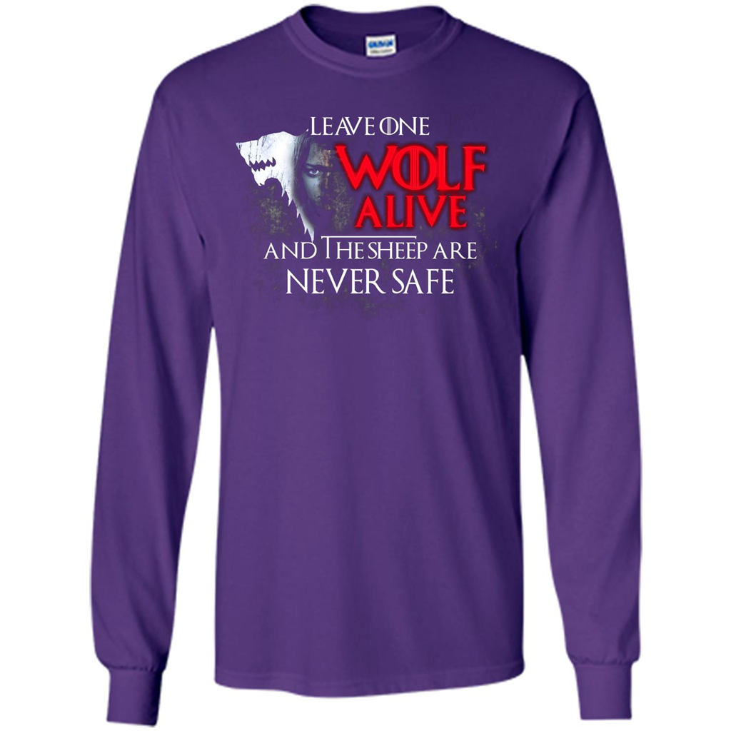 GOT T-shirt Leave One Wolf Alive And The Sheep Are Never Safe Purple