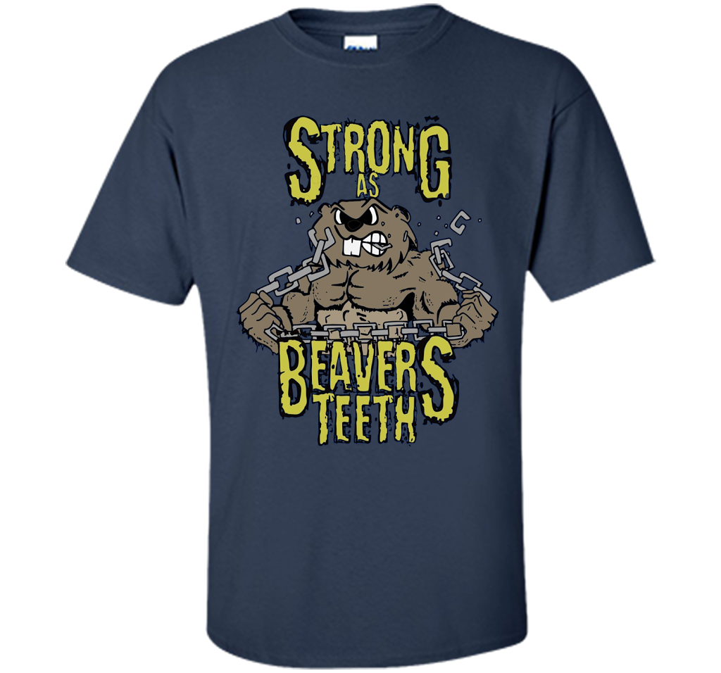 Gym T-shirt Strong As Beaver's Teeth T-shirt Navy