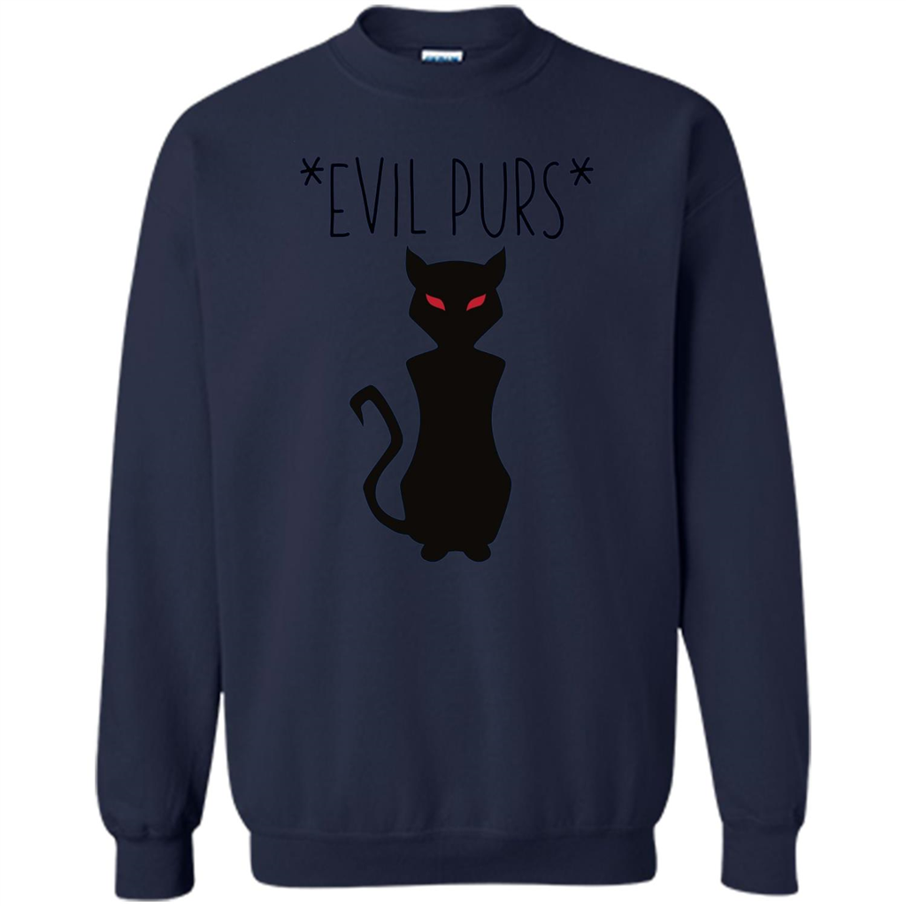 Halloween Black Cat T-shirt Evil Purs Mean Kitty Lovers Gift T-shirt Navy