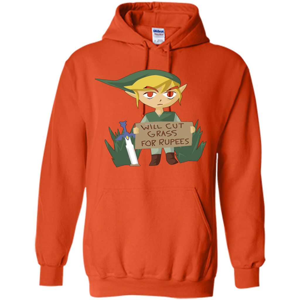 Video Games T-shirt Will Cut Grass For Rupees T-shirt Orange