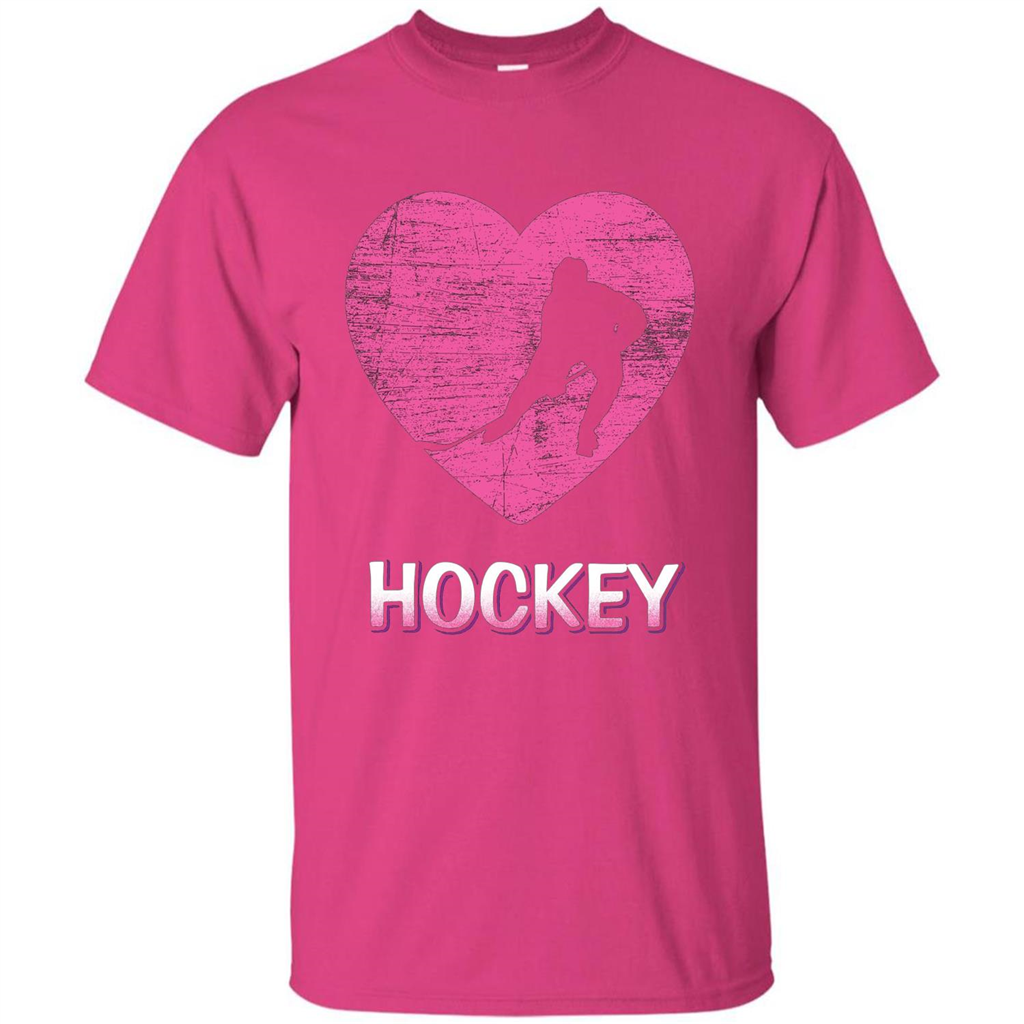 I Love Hockey T-shirt Heliconia