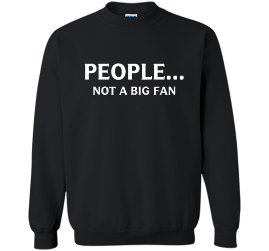 Funny People Not a Big Fan T-shirt Introvert Tee birthday cool shirt Black