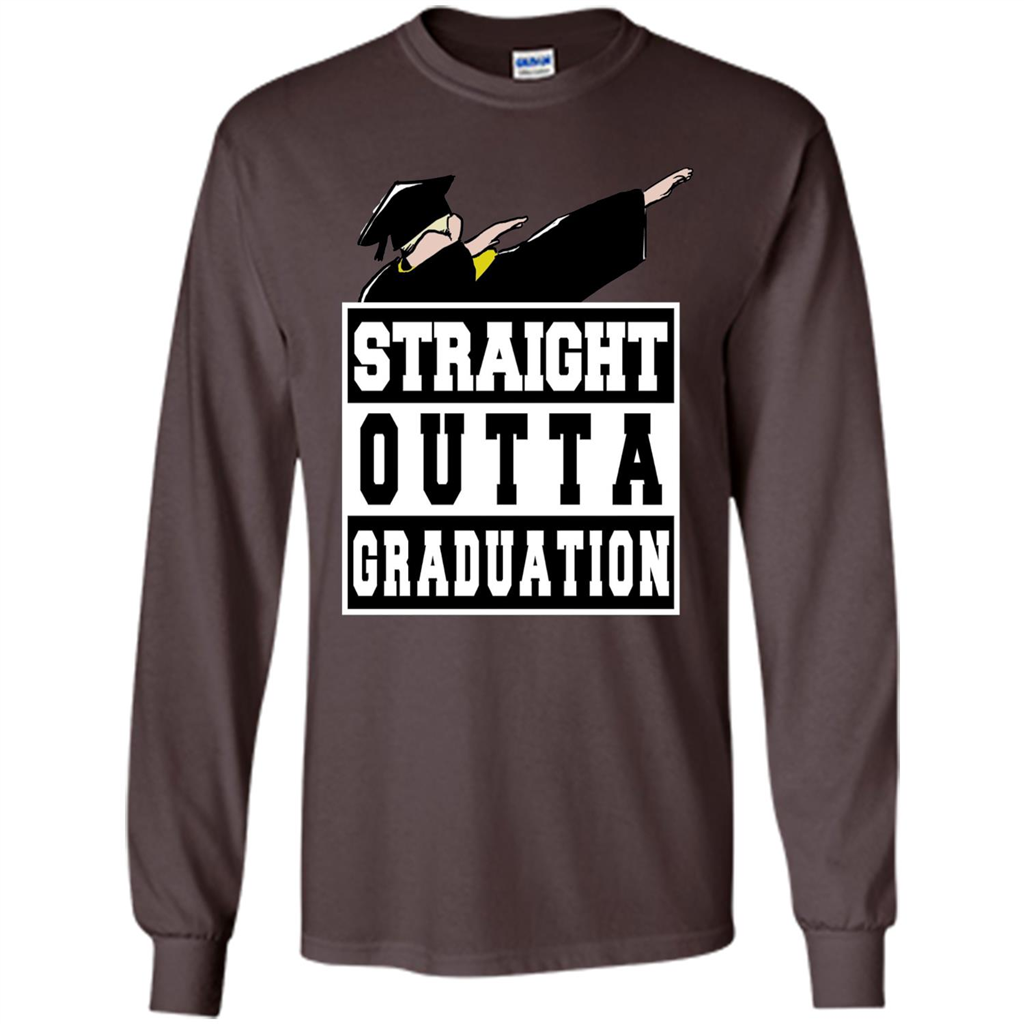 Straight Outta Graduation Dab Shirt College Graduate Gifts Dark Chocolate