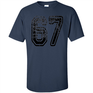 Number 67 T-shirt - Grungy Sports Team T-shirt