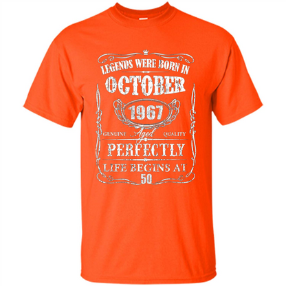 Legends Were Born In October 1967 T-shirt Orange