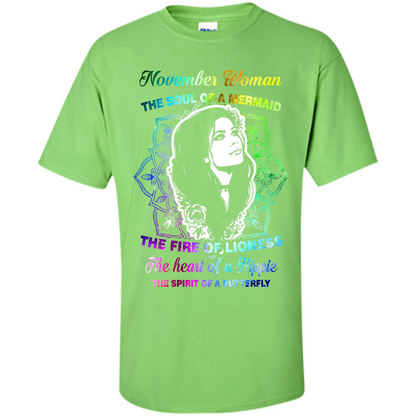 November Woman T-shirt The Heart Of A Hippie Lime