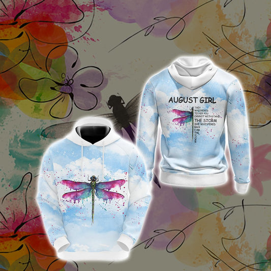 August Girl They Whispered To Her You Cannot Withstand The Storm Unisex 3D Hoodie