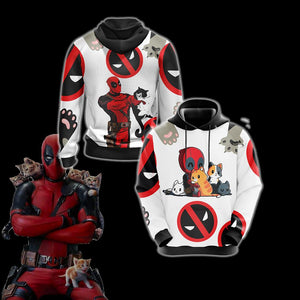 Deadpool x Cat x Fortnite Unisex 3D Hoodie