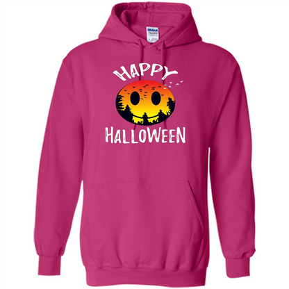 Cute Halloween T-shirt Spooky Camp Happy Face Emoji T-shirt Heliconia