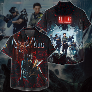 Aliens: Dark Descent Video Game 3D All Over Printed T-shirt Tank Top Zip Hoodie Pullover Hoodie Hawaiian Shirt Beach Shorts Jogger Hawaiian Shirt S 
