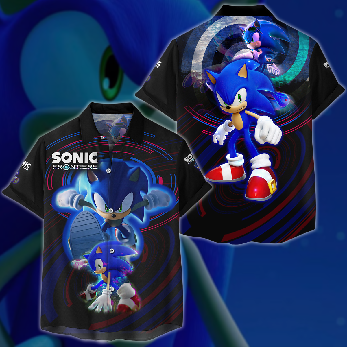 Sonic Frontier Video Game 3D All Over Printed T-shirt Tank Top Zip Hoodie Pullover Hoodie Hawaiian Shirt Beach Shorts Jogger Hawaiian Shirt