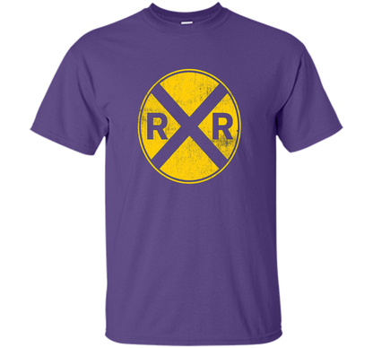 Railroad Train Crossing Warning Shirt Train Worker Engineer shirt Purple