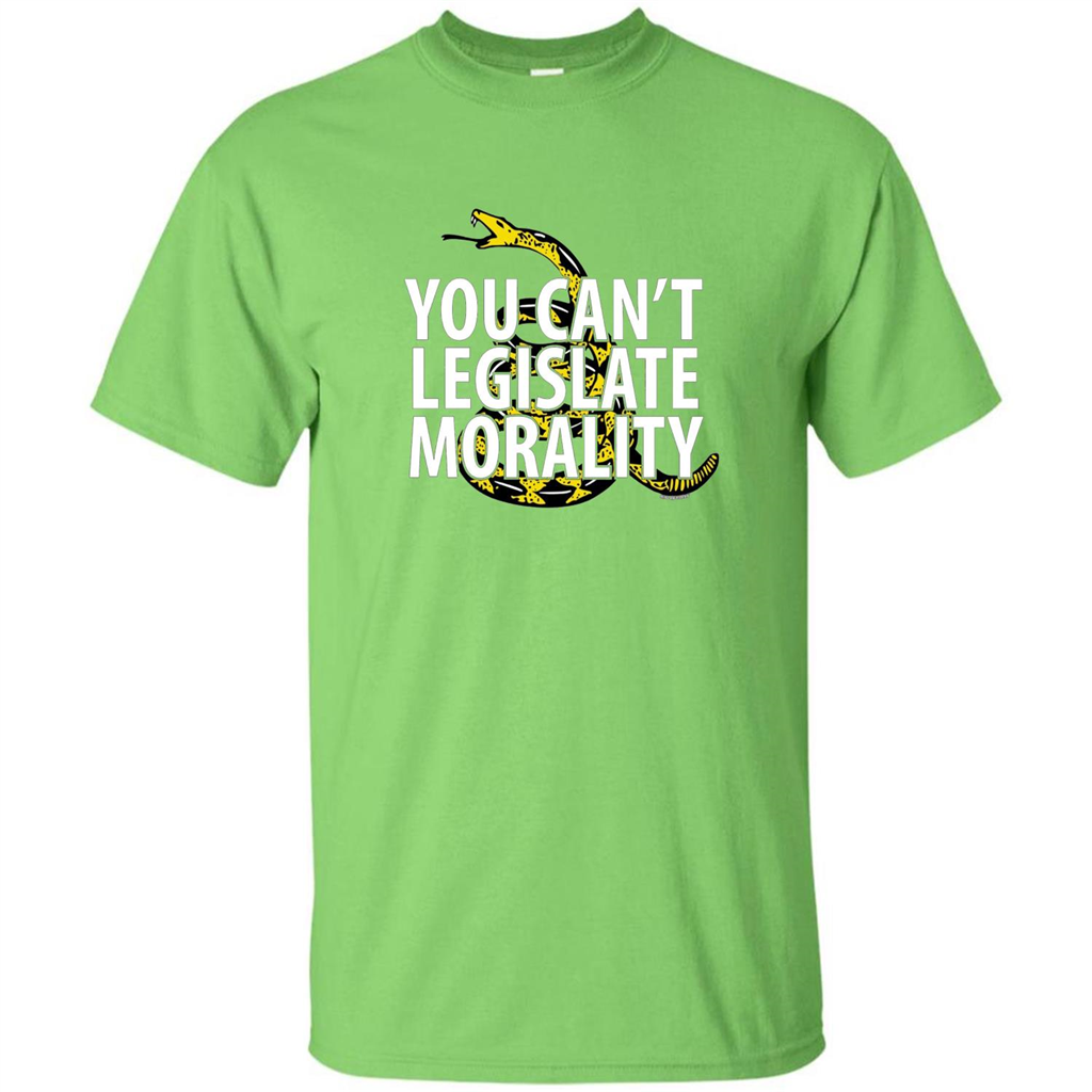 Gadsden Libertarian T-shirt You Can't Legislate Morality Lime