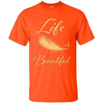 Beautiful Life Wing T-shirt Life Is Beautiful Orange