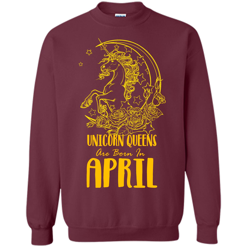 April Unicorn T-shirt Unicorn Queens Are Born In April Maroon